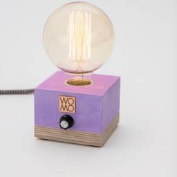 Purple Dimmable Table Lamp, Concrete Design Industrial Decor, Edison Bedside Home Decor - thumbnail 2