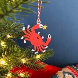 Coastal Decoration Set, Christmas Decorations, Tree Puffin, Whale, Crab, Lighthouse, Coastal Christmas, Nautical Decor, Nordic - thumbnail 3