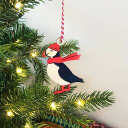 Coastal Decoration Set, Christmas Decorations, Tree Puffin, Whale, Crab, Lighthouse, Coastal Christmas, Nautical Decor, Nordic - thumbnail 2