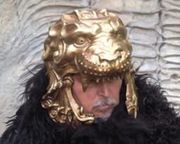 Golden Lion Gladiator Mask Ancient Roman Armor, Masquerade Mask - thumbnail 1