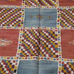 Vintage Flatweave Wool Moroccan Rug Handmade Berber Carpet - 6, 2x3, 6 Ft - thumbnail 3
