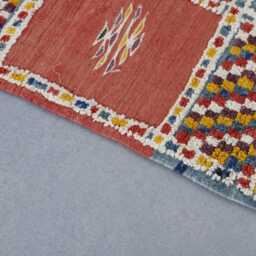 Vintage Flatweave Wool Moroccan Rug Handmade Berber Carpet - 6, 2x3, 6 Ft - thumbnail 2