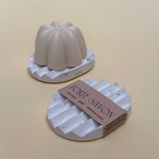 Oval White Soap Dish - Minimalist Holder For One Bathroom Accessory Zero-Waste Gift Rot-Proof Material - image 1