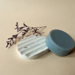 Oval White Soap Dish - Minimalist Holder For One Bathroom Accessory Zero-Waste Gift Rot-Proof Material - thumbnail 3