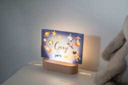 Personalised Space Night Light, Kids Bedroom D??cor, Baby Nursery Astronaut Bedside Lamp - thumbnail 1