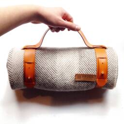 Leather Blanket Holder - Elegant Picnic & Outdoor Accessory, Handmade