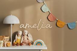 Kids Name Sign Wall Art Personalised Scandi Decoration For Bedroom Nursery - Aphrodite Font - thumbnail 1