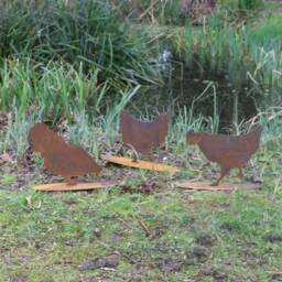 Rusty Metal Hen Walking Outdoor & Garden Gift, Bespoke Design Rusty Chicken Decoration - thumbnail 3