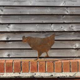 Rusty Metal Hen Walking Outdoor & Garden Gift, Bespoke Design Rusty Chicken Decoration - thumbnail 1
