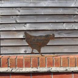 Rusty Metal Hen Walking Outdoor & Garden Gift, Bespoke Design Rusty Chicken Decoration - thumbnail 2