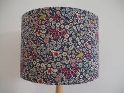 Blue Floral Lampshade Ditsy Flower Pattern Blues Reds Handmade Cotton Fabric Drum Lamp Shade Table Floor Or Ceiling Pendant Various Sizes