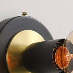 Luna Black & Gold Flush Mount Light - Mid Century Industrial Modern Wall Sconce Or Ceiling Fixture For Hallways & Small Rooms - thumbnail 3