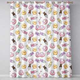 Easter Bunny Ice Cream Donut Chick Kawaii Light Grey Background Seamless Pattern Readymade Eyelet Ring Top Thermal 100% Blackout Curtains - thumbnail 2