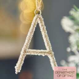 Personalised Hand Beaded Sparkly Silver Letter Decorations - Monogram Decoration -Letters-Silver Letters- Initals- Christmas - thumbnail 2