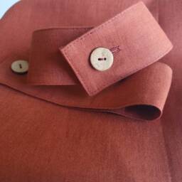 Linen Tie Backs For Curtains. Set Of 2 Curtain Tiebacks With Buttons. Custom Color Fabric Holdback Coconut Button - thumbnail 2