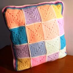 Handmade Crochet Cushion Cover Baby Soft Yarn, Custom Colors - thumbnail 3