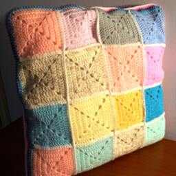 Handmade Crochet Cushion Cover Baby Soft Yarn, Custom Colors - thumbnail 2