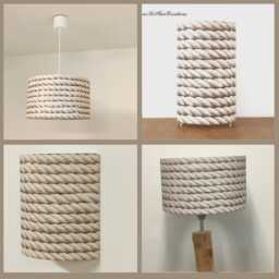 Rope-Patterned Lampshade/Pendant Light - Imitation Nautical Rope Ideal Christmas/Birthday Gift Idea Decoration - thumbnail 4