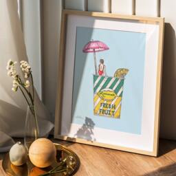 Dels Lemonade Wall Art, Rhode Island Art Print Illustrated Kitchen Decor, Bar Cart Dorm Rhody New England - thumbnail 2