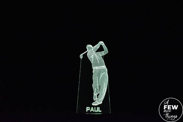 Personalised Golf Night Light Engraved Led Sports Light - image 1