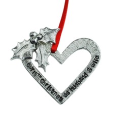 15Th Anniversary Christmas Tree Ornament - Reads Our As Husband & Wife Crystal Wedding Decoration - thumbnail 3