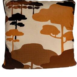 Japanese Cloud Tree Velvet Cushion - Tan - thumbnail 4