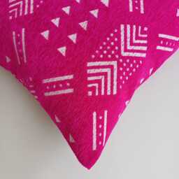 Moroccan Velvet Cushion Cover, Handmade Brocade Pink Cushion, Decorative Pillow 16''x16''/40x40 cm - thumbnail 3