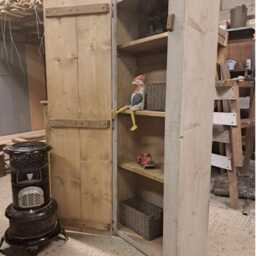 Vintage Larder, Pantry Cupboard, Hallway Cabinet. Reclaimed Wood. 120cm High - thumbnail 3