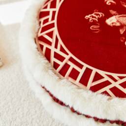 Red Christmas Throw Pillow Cover, Custom Size Elegant Handmade Cushion, Festive Winter Holiday Decor - thumbnail 3