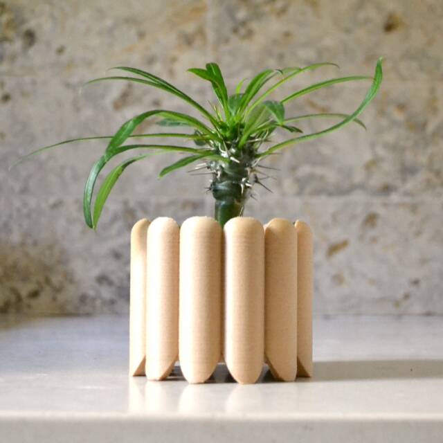 "Wood Mid Century Planter ""Ladyfingers" - image 1