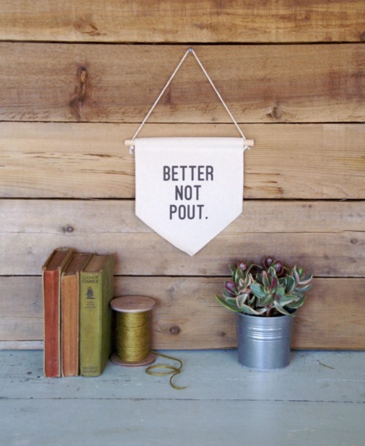 Canvas Wall Banner/Better Not Pout/Home Decor/Christmas/Holidays/Wall Art/Quote Art/Santa - image 1