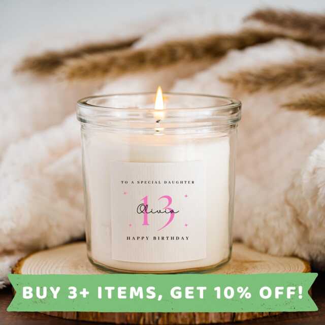 Daughter 13Th Birthday Candle Sticker Stickers Label 13 Labels - image 1