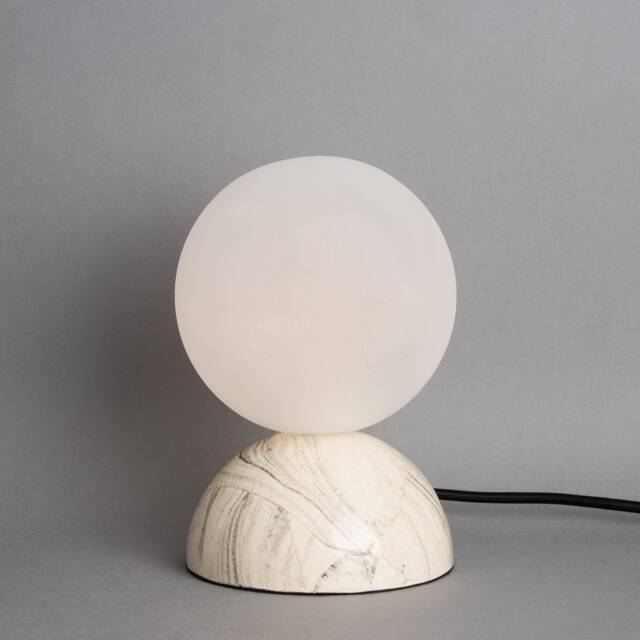 Ovata Marbled Ceramic Glass Ball Table Lamp 9 - image 1
