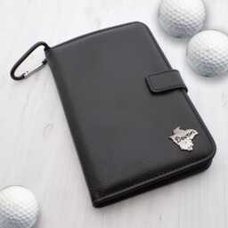 Pewter Map Of Devon Design - Personalised Leatherette Golf Organiser Complete With Divot Repairer, Marker, Tees, Scorecard & Pencils - thumbnail 1