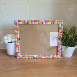 Colourful Recycled Acrylic Star Shaped Button Photo Frame 8 X 10 Inches - thumbnail 2