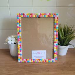 Colourful Recycled Acrylic Star Shaped Button Photo Frame 8 X 10 Inches - thumbnail 4