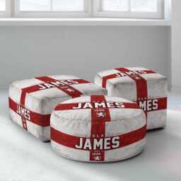 Personalised Name Year England Flag Kids Pouffe Football T Shirt Number Supporter Decor St George Cross Sport Fan Bedroom Playroom Seat Rest