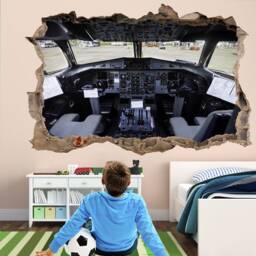 Airplane Cockpit Aircraft Wall Stickers Mural Decal Poster Print Art Kids Bedroom Home Office Decor El3 - thumbnail 1