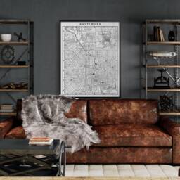 Vintage Baltimore Street Map Art Print Circa 1900S - thumbnail 3
