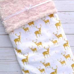 Personalized Deer Baby Blanket - Floral Woodland Blankets Minky - thumbnail 2