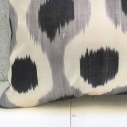 Silk Ikat Lumbar Pillow Cover, Handwoven Decorative Cushion - 12x20 - thumbnail 3