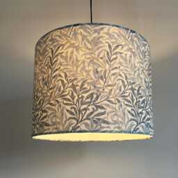 William Morris Blue Willow Lampshade Cotton Drum Ceiling Light