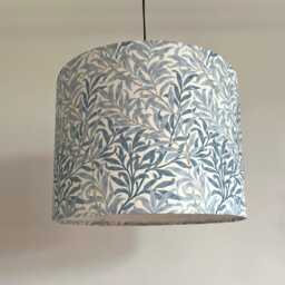 William Morris Blue Willow Lampshade Cotton Drum Ceiling Light - thumbnail 3