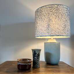 William Morris Blue Willow Lampshade Cotton Drum Ceiling Light - thumbnail 2