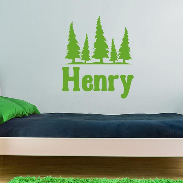 Personalized Name Vinyl Decal, Nursery Wall Woodland Nursery, Pine Tree — free download