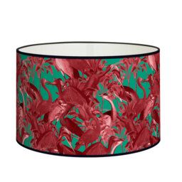 Lampshade Vintage Red Bird Green Background - Heron Table Lamp Retro & Colorful Style, Available For Lamp Base Suspension