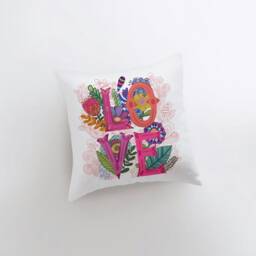 Love Floral Blue Polkadots Pillow Cover - Gospel Home Decor Rustic Farm Throw Covers Farmhouse Pillows Room - thumbnail 3
