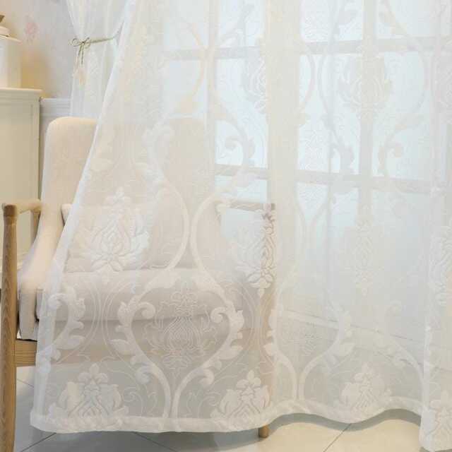 Custom Curtains Five Colours Net Sheer Voile Curtain For Bedroom Living Room - image 1