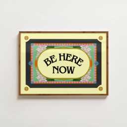 Be Here Now Print - Zen Art Buddhism Spiritual Decor Mindfulness Colourful - thumbnail 1