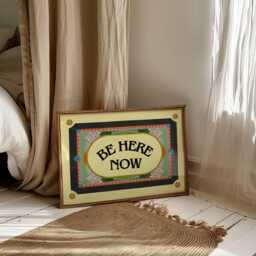 Be Here Now Print - Zen Art Buddhism Spiritual Decor Mindfulness Colourful - thumbnail 3